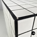 Italian post modern coffee table with white stoneware tiles and black grout 2023