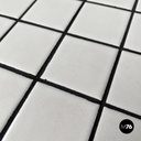 Italian post modern coffee table with white stoneware tiles and black grout 2023