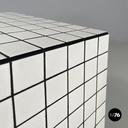 Italian post modern coffee table with white stoneware tiles and black grout 2023