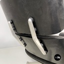 Italian modern black leather lounge chair 670 671 by Eames for ICF, 1970s