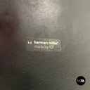 Italian modern black leather lounge chair 670 671 by Eames for ICF, 1970s