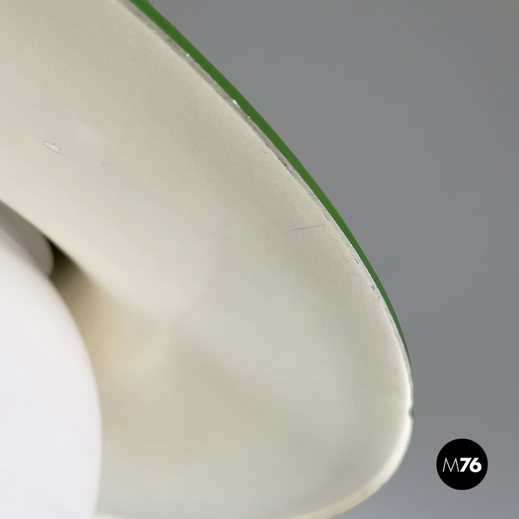 Italian mid-century modern Chandelier in green metal and plexiglass, 1970s