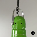 Italian mid-century modern Chandelier in green metal and plexiglass, 1970s