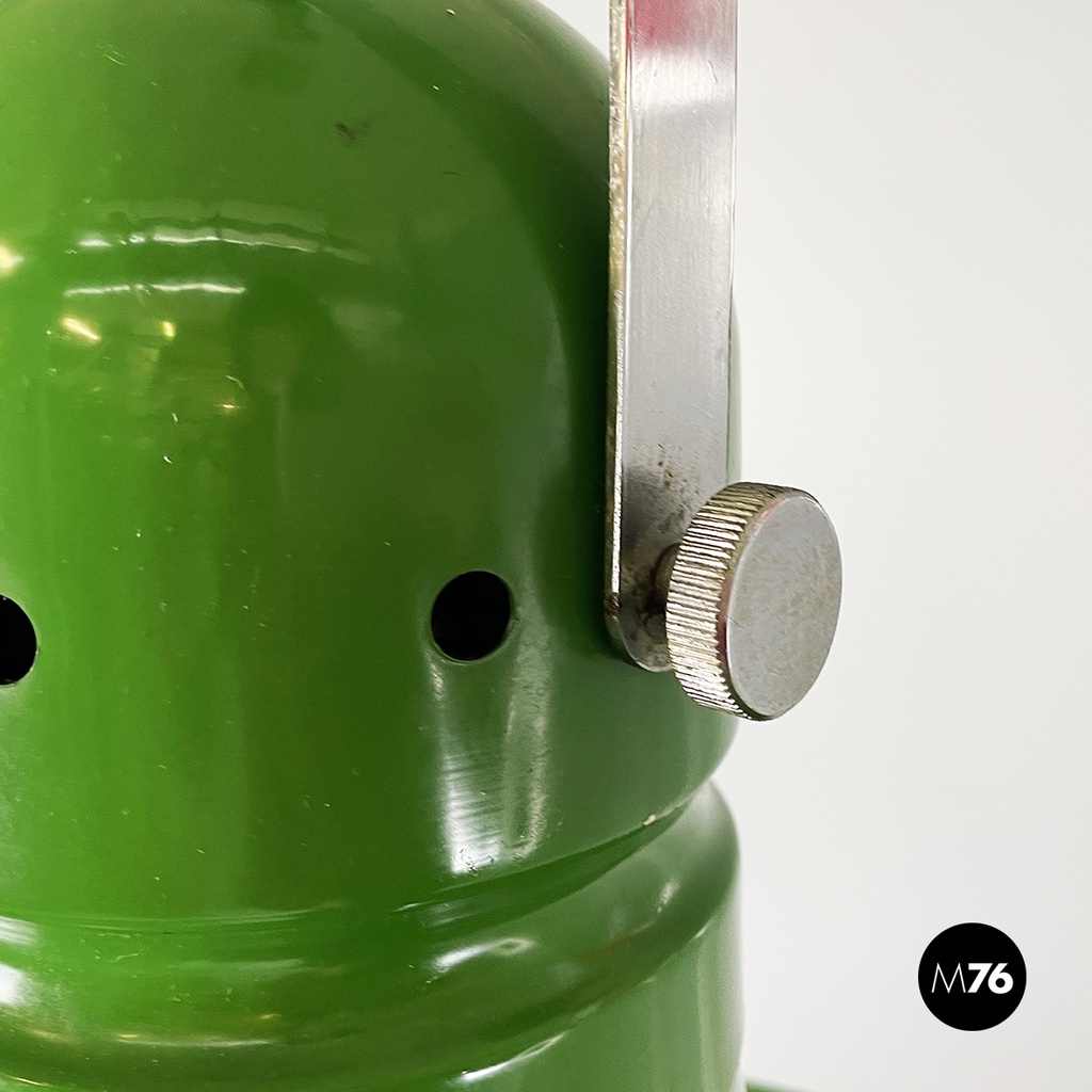 Italian mid-century modern Chandelier in green metal and plexiglass, 1970s