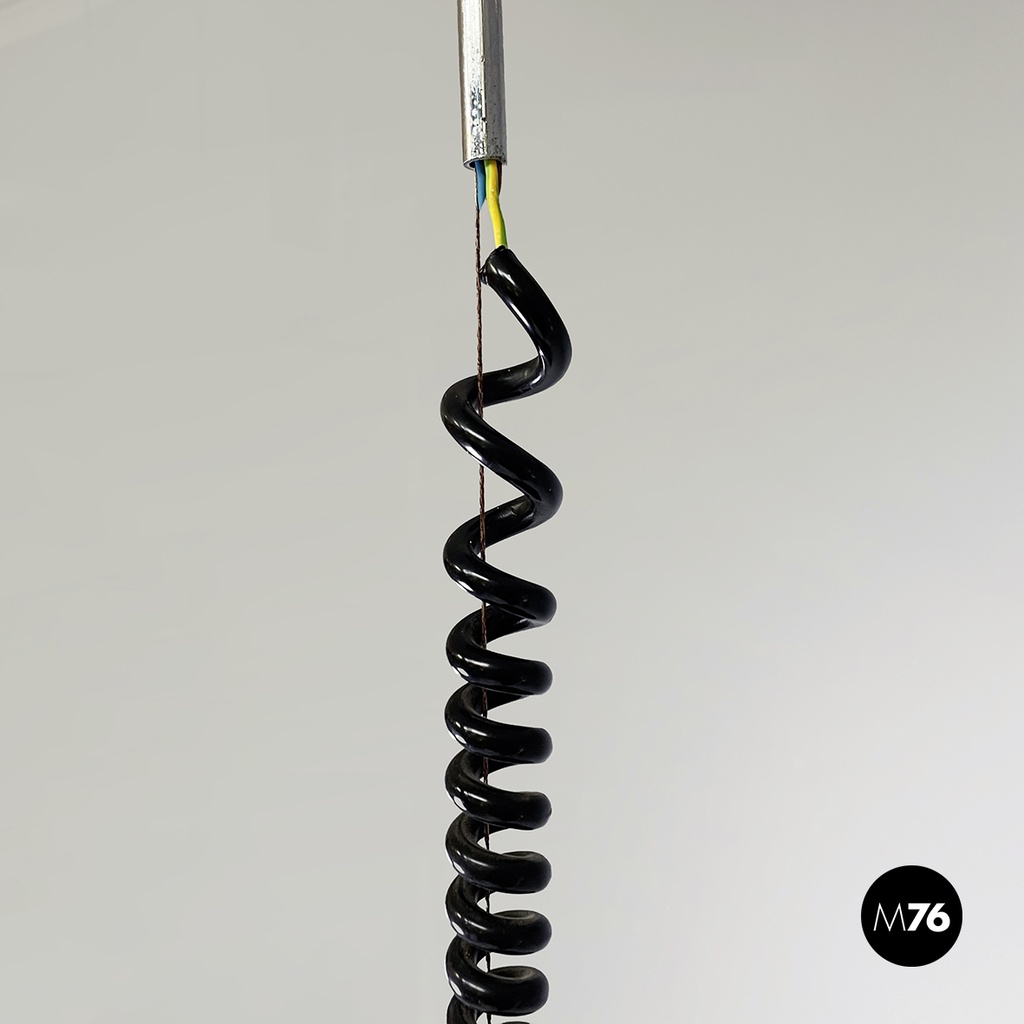 Italian mid-century modern Chandelier in green metal and plexiglass, 1970s