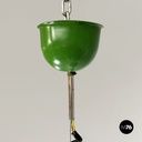 Italian mid-century modern Chandelier in green metal and plexiglass, 1970s