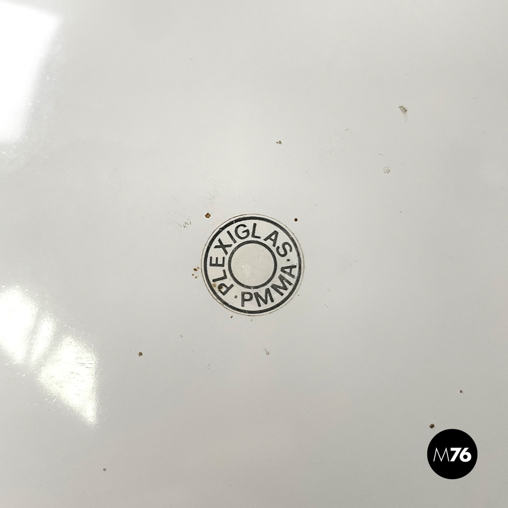 Italian mid-century modern Chandelier in green metal and plexiglass, 1970s