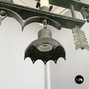 Italian antique Chandelier with eight lights in crafted wrought iron, 1930s