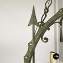 Italian antique Chandelier with eight lights in crafted wrought iron, 1930s