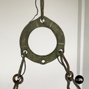 Italian antique Chandelier with eight lights in crafted wrought iron, 1930s