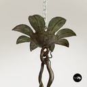Italian antique Chandelier with eight lights in crafted wrought iron, 1930s
