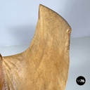 Italian mid-century modern brown leather swivel chairs with wheels, 1950s