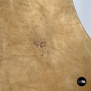 Italian mid-century modern brown leather swivel chairs with wheels, 1950s