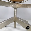 Italian mid-century modern brown leather swivel chairs with wheels, 1950s