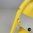 Italian mid-century modern Yellow wood folding chair Tric by Castiglioni, 1960s