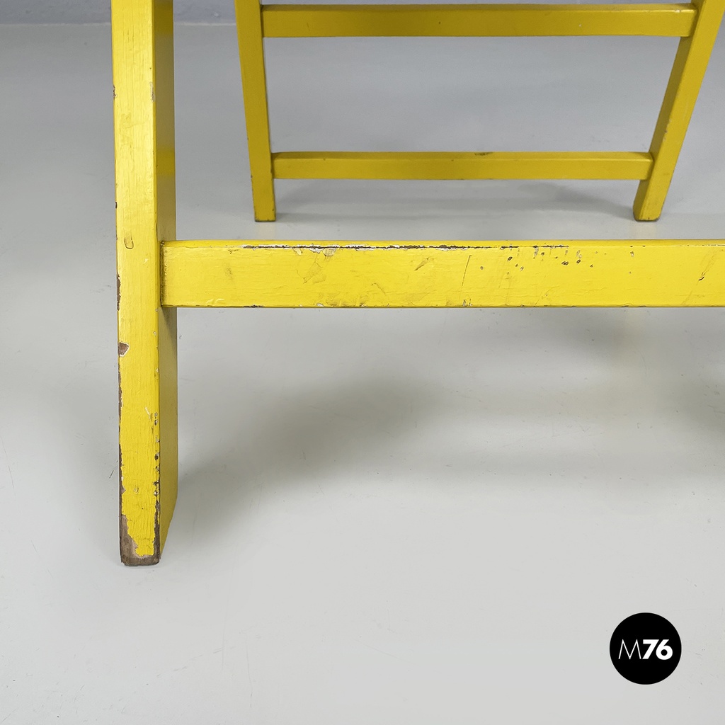 Italian mid-century modern Yellow wood folding chair Tric by Castiglioni, 1960s