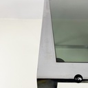 Italian modern Trio of coffee tables in smoked glass and metal, 1980s