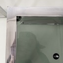 Italian modern Trio of coffee tables in smoked glass and metal, 1980s