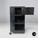 Italian modern black plastic storage trolley Boby Joe Colombo Bieffeplast, 1970s