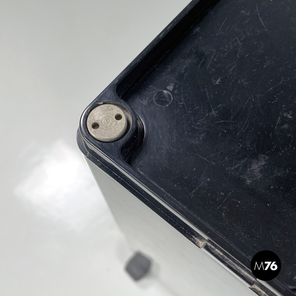 Italian modern black plastic storage trolley Boby Joe Colombo Bieffeplast, 1970s