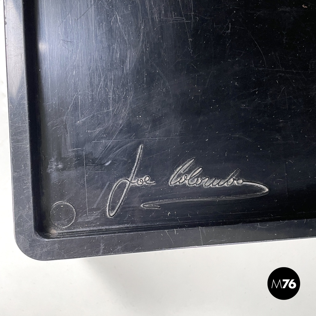 Italian modern black plastic storage trolley Boby Joe Colombo Bieffeplast, 1970s