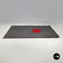 Italian postmodern rectangular grey felt rug red circle Riccardo Fattori, 2000s