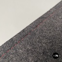 Italian postmodern rectangular grey felt rug red circle Riccardo Fattori, 2000s