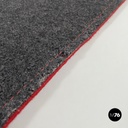 Italian postmodern rectangular grey felt rug red circle Riccardo Fattori, 2000s