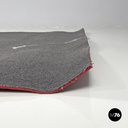 Italian postmodern rectangular grey felt rug red circle Riccardo Fattori, 2000s