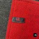 Italian postmodern rectangular grey felt rug red circle Riccardo Fattori, 2000s