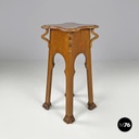 Italian antique wood pedestals with curved profiles and decorations, early 1900s