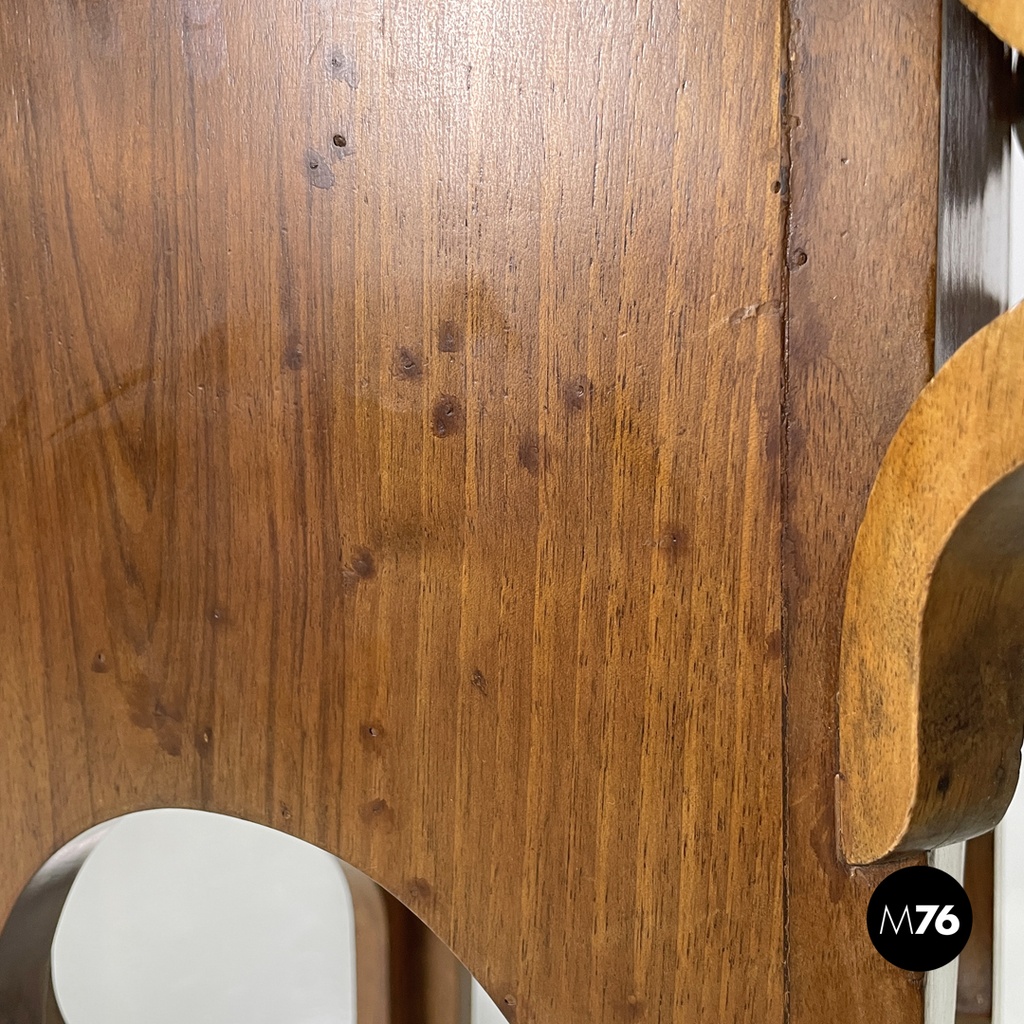 Italian antique wood pedestals with curved profiles and decorations, early 1900s