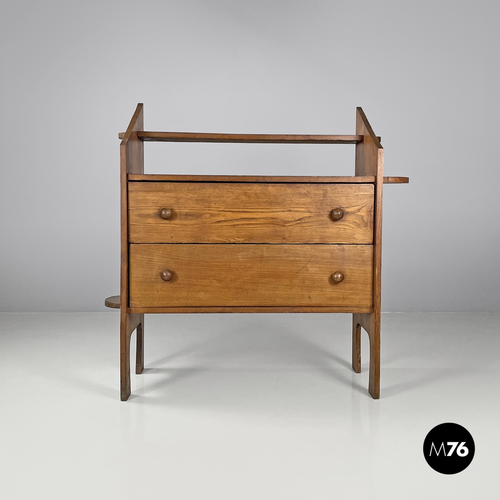 Italian modern wooden chest of drawers with visible joints La Casa Bella, 1970s