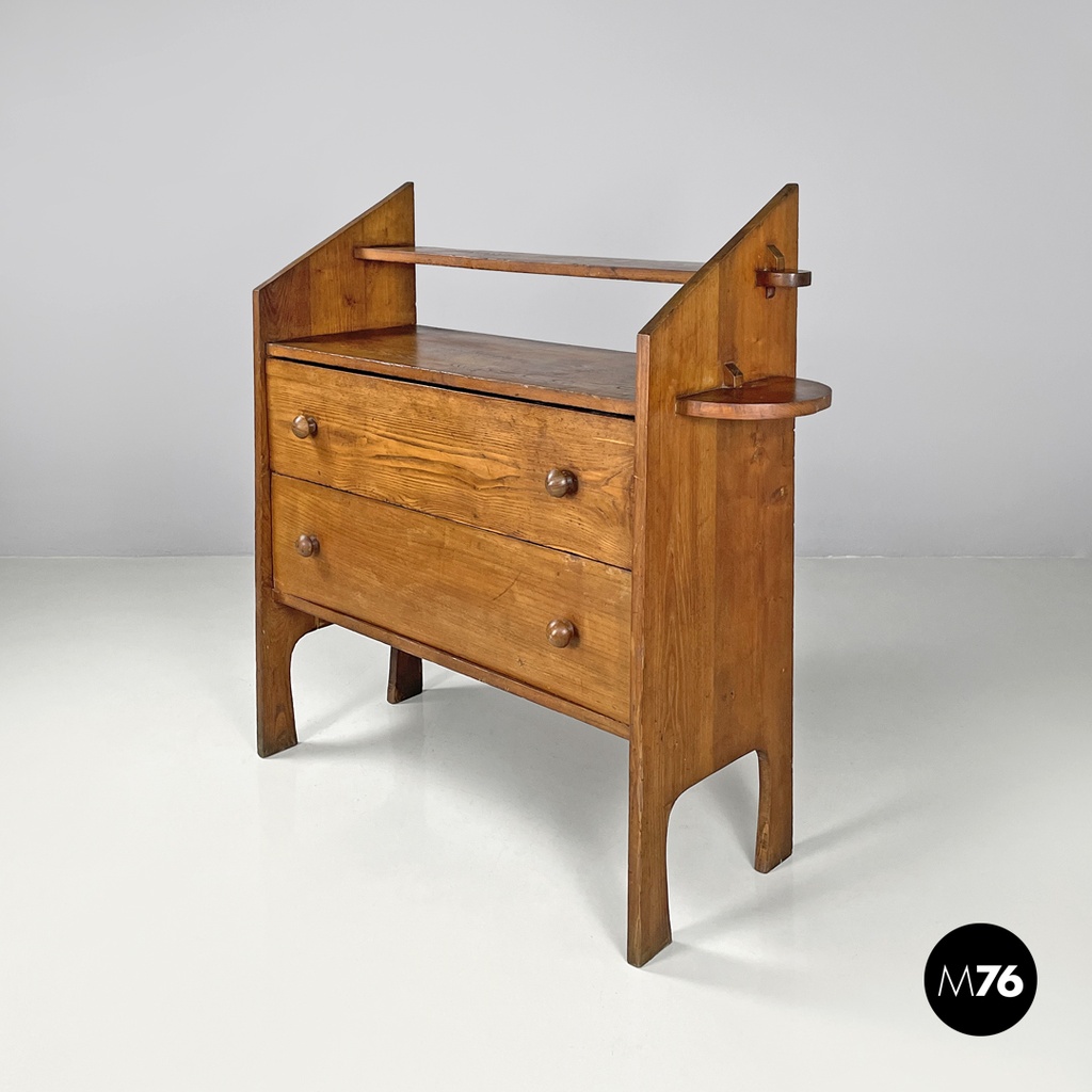 Italian modern wooden chest of drawers with visible joints La Casa Bella, 1970s