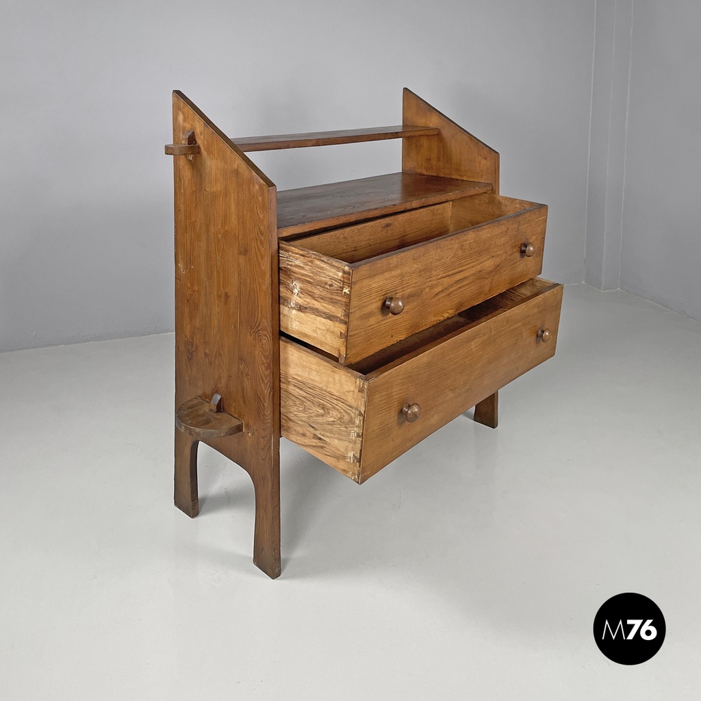 Italian modern wooden chest of drawers with visible joints La Casa Bella, 1970s