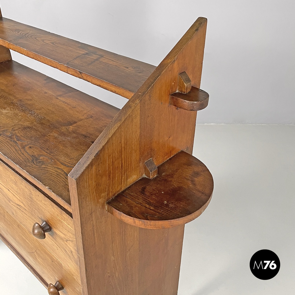 Italian modern wooden chest of drawers with visible joints La Casa Bella, 1970s