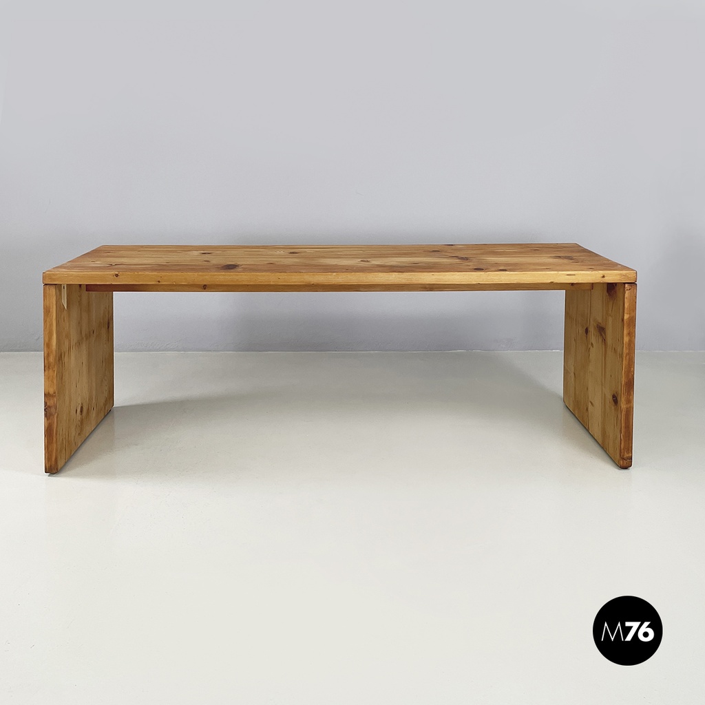 Italian modern Rectangular console table in wood, 1970s
