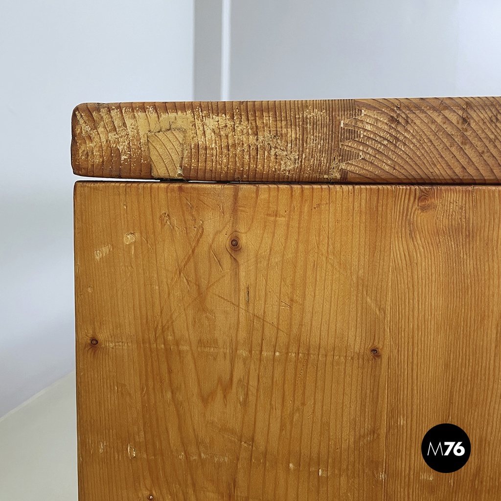 Italian modern Rectangular console table in wood, 1970s