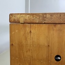 Italian modern Rectangular console table in wood, 1970s