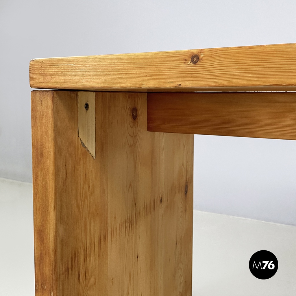 Italian modern Rectangular console table in wood, 1970s
