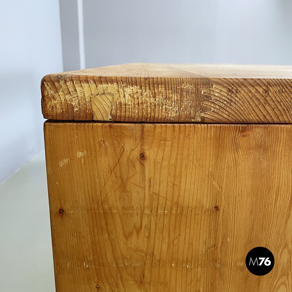 Italian modern Rectangular console table in wood, 1970s