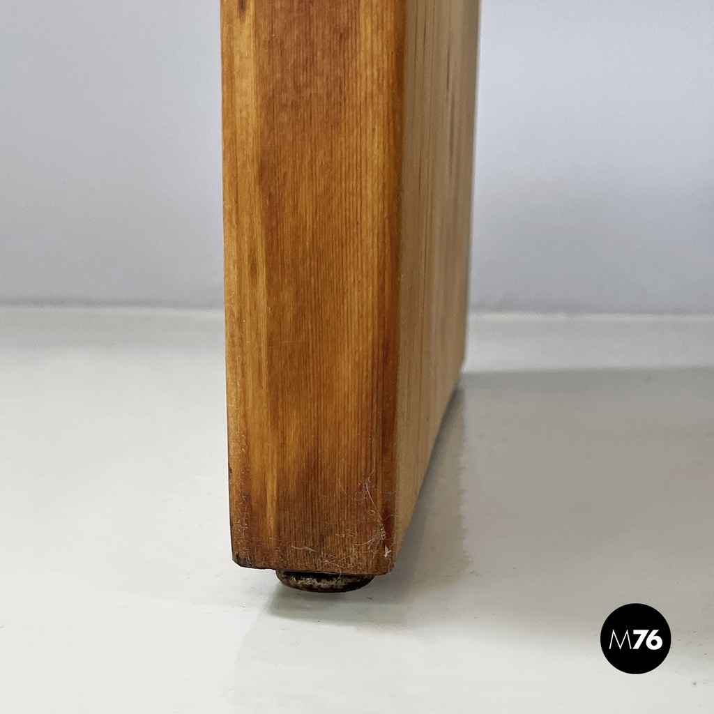Italian modern Rectangular console table in wood, 1970s