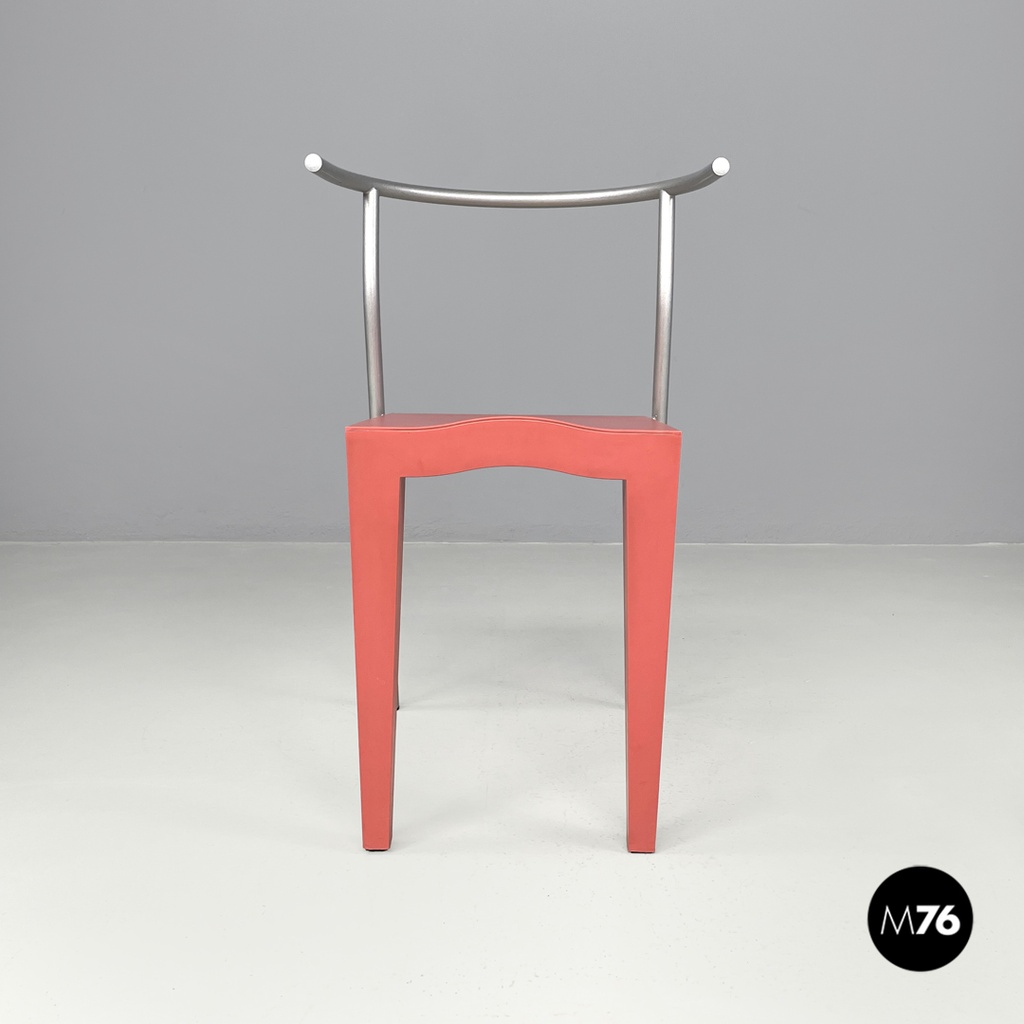 Sedie Dr Glob di Philippe Starck per Kartell in plastica rosa, 1980 ca.