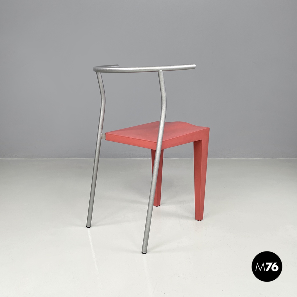 Sedie Dr Glob di Philippe Starck per Kartell in plastica rosa, 1980 ca.