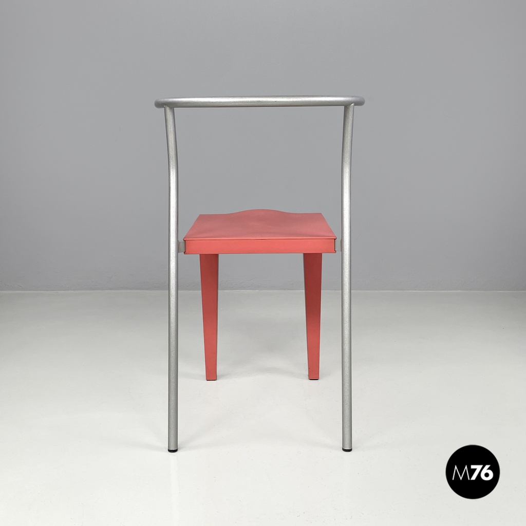 Sedie Dr Glob di Philippe Starck per Kartell in plastica rosa, 1980 ca.