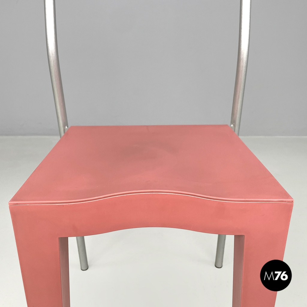 Sedie Dr Glob di Philippe Starck per Kartell in plastica rosa, 1980 ca.