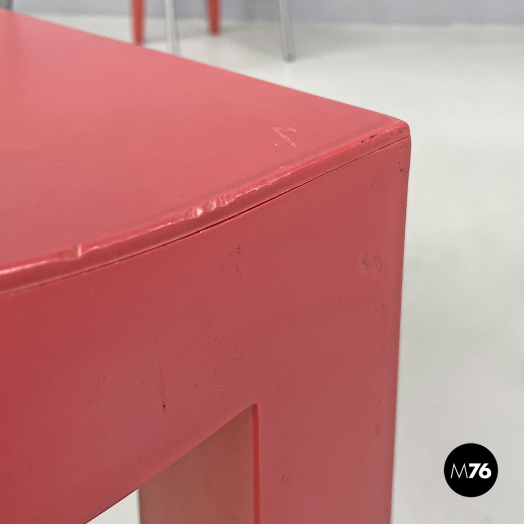 Sedie Dr Glob di Philippe Starck per Kartell in plastica rosa, 1980 ca.