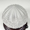 Italian art deco Wall lamp in crafted glass, wood and brass, 1930-1940s