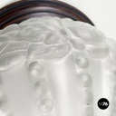 Italian art deco Wall lamp in crafted glass, wood and brass, 1930-1940s