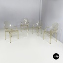 Italian modern Yellow plastic chairs Louis Ghost by Starck Kartell, 2000-2010s